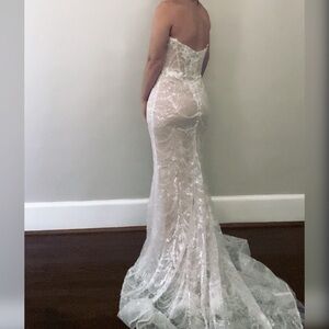 Beaded long sleeve sparkly wedding dress, reception or elopement gown